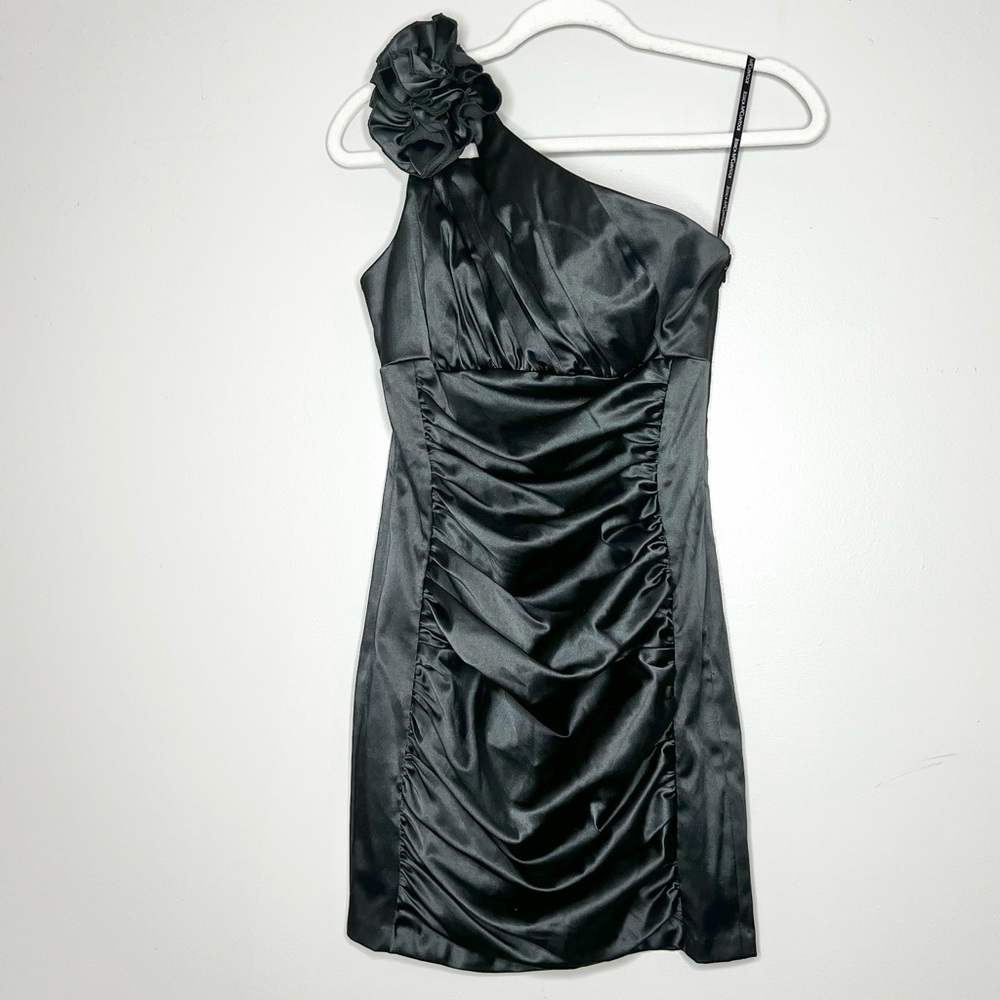 Jessica McClintock Gunne Sax Little Black Mini Dress Sexy Cocktail Party Vintage - Picture 1 of 12